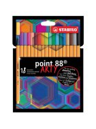 STABILO® Fineliner point 88® Etui - ARTY - 18er Pack - mit 18 verschiedenen Farben