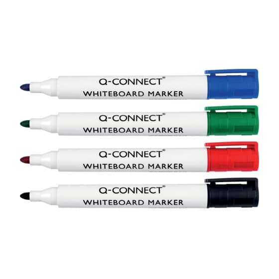 Q-Connect® Whiteboard Marker - 1,5 - 3 mm, 4er Pack sortiert