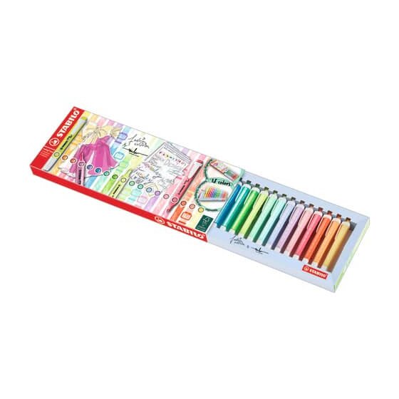 STABILO® Textmarker swing® cool - 18er Tischset - mit 18 verschiedenen Farben, 8 Leuchtfarben und 10 Pastellfarben