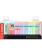 STABILO® Textmarker - BOSS ORIGINAL Pastel - 15er Tischset - mit 14 verschiedenen Farben