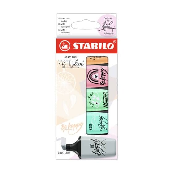 STABILO® Textmarker - BOSS® MINI Pastellove®- 5er Pack - 5 Pastell-Farben