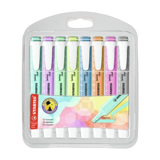 STABILO® Textmarker swing® cool Pastel - Etui mit 8 Stiften, sortiert