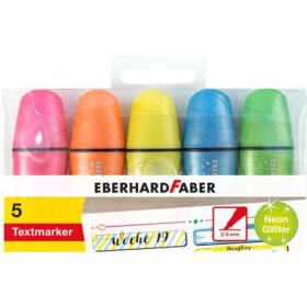 Eberhard Faber Textmarke Mini Glitzer Neon - 5 Farben,...