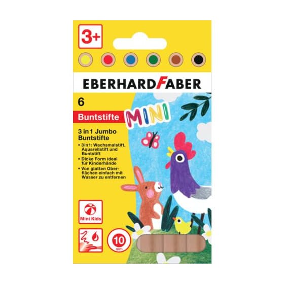 Eberhard Faber Farbstiftetui Jumbo Mini Kids 3in1 - 6er Etui