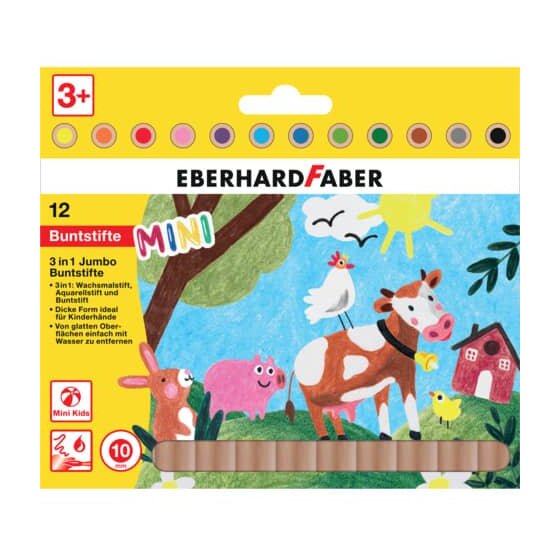Eberhard Faber Farbstiftetui Jumbo Mini Kids 3in1 - 12er Etui