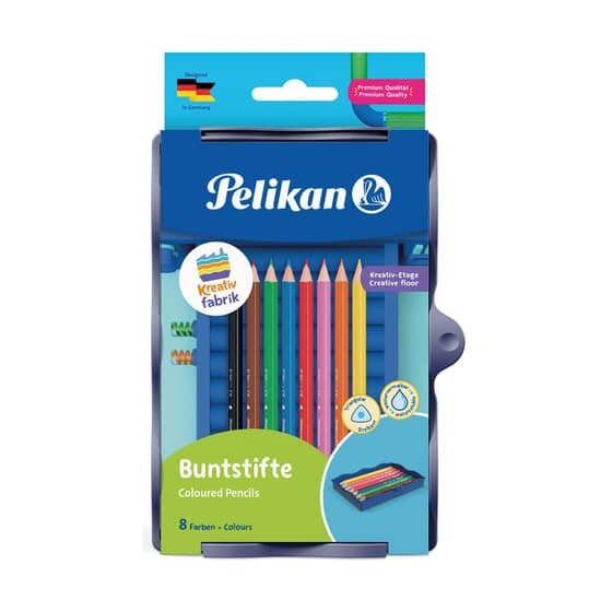 Pelikan® Kreativfabrik Farbstifte - 8 Farben sortiert, dreikant, in Universaletage
