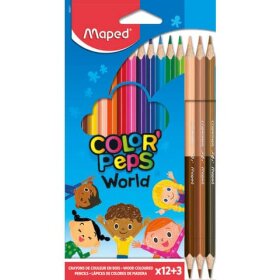 Maped® Farbstiftetui ColorPeps World - 12 Farben + 3...