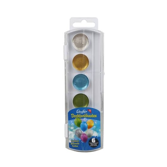 Läufer Farbkasten - 6 perlmutt-glitzer Farben