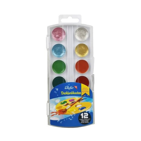 Läufer Farbkasten - 4 Glitzerfarben + 8 Farben