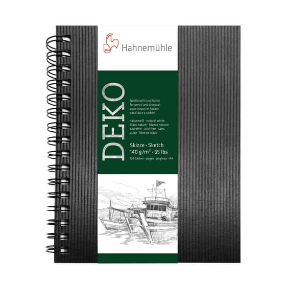 Hahnemühle Skizzenbuch Deko - A4, 140 g/qm, 62 Blatt, schwarz