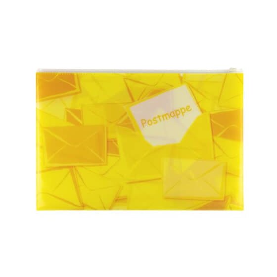 Herma Postmappe - A4+, gelb, mit Zipper