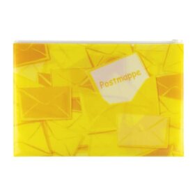 Herma Postmappe - A4+, gelb, mit Zipper