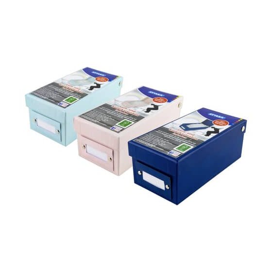 STYLEX® Lern- und Karteikartenbox - A8 für 400 Karten, Karton, sortiert