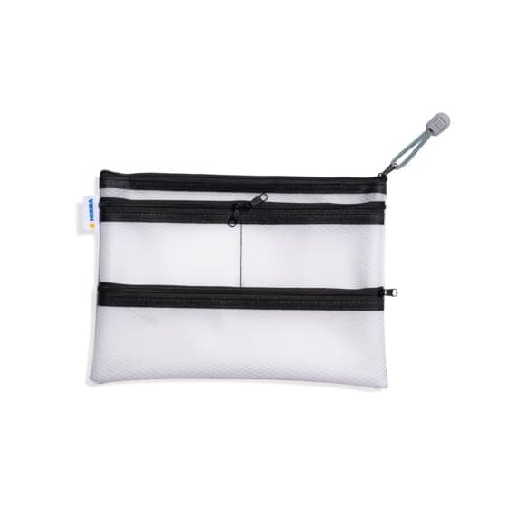 Herma Reißverschlusstasche Multibag - transparent/schwarz, A5, 26 x 20cm, 4 Fächer