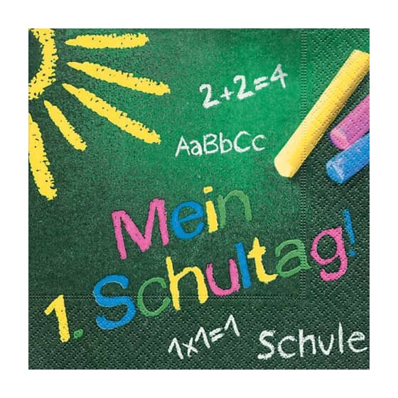 Paper+Design Lunchservietten Design "Mein 1. Schuletag" - 33 x 33 cm, 20 Stück