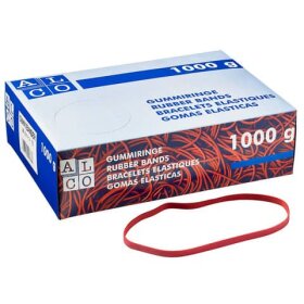 Alco Gummiband, aus Naturkautschuk, 6x200 mm, rot, 1000 g