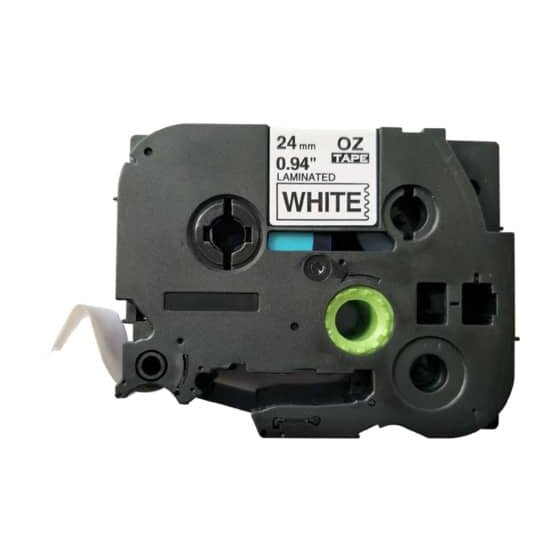 Q-Connect® Schriftband TZe-251 kompatibel - 24 mm x 8 m, schwarz auf weiß