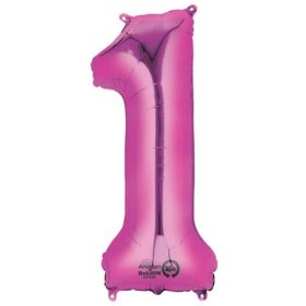 amscan® Folienballon Zahl 1 - rosa