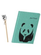 Pagna® Freundebuch Save me - Panda mit Bleistift und Motivradierer, 60 Seiten