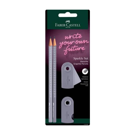 Faber-Castell Bleistift-Set SPARKLE - 4-tlg., B, dapple gray, Blisterkarte