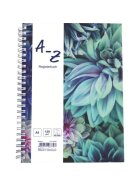 RNK Verlag Notizbuch Blossom - A6, liniert, 48 Blatt, Register A-Z
