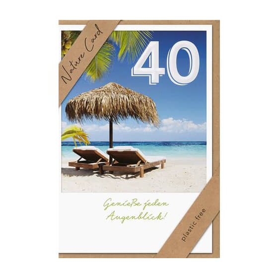 bsb Geburtstagskarte Zahl 40 - Natur Card, inkl. Umschlag