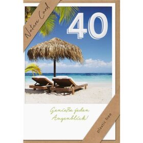 bsb Geburtstagskarte Zahl 40 - Natur Card, inkl. Umschlag