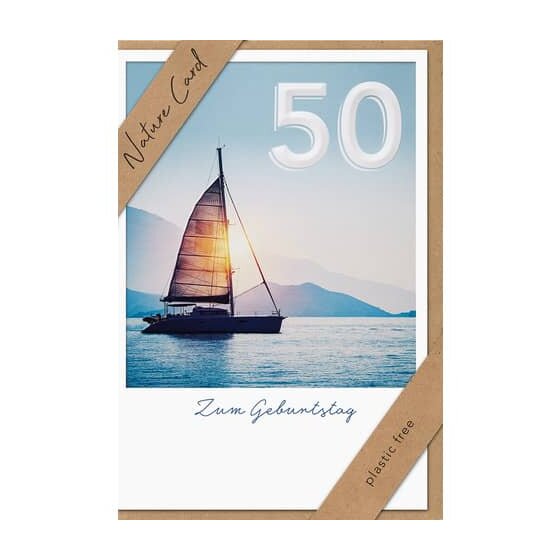 bsb Geburtstagskarte Zahl 50 - Natur Card, inkl. Umschlag