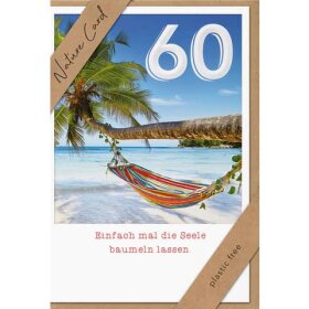bsb Geburtstagskarte Zahl 60 - Natur Card, inkl. Umschlag