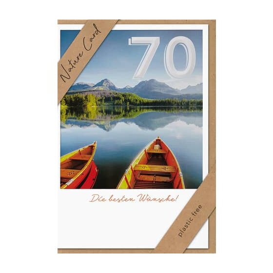 bsb Geburtstagskarte Zahl 70 - Natur Card, inkl. Umschlag