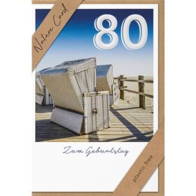 bsb Geburtstagskarte Zahl 80 - Natur Card, inkl. Umschlag