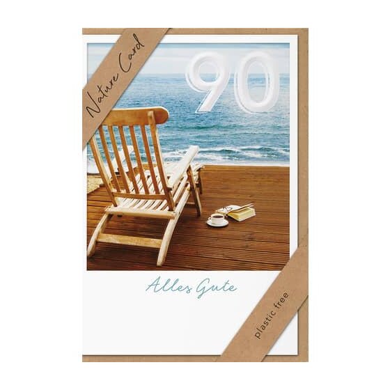 bsb Geburtstagskarte Zahl 90 - Natur Card, inkl. Umschlag