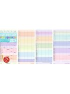 AlphaEdition Familienkalender Farbenfroh - 22 x 45 cm, 4 Spalten, 18 Monate
