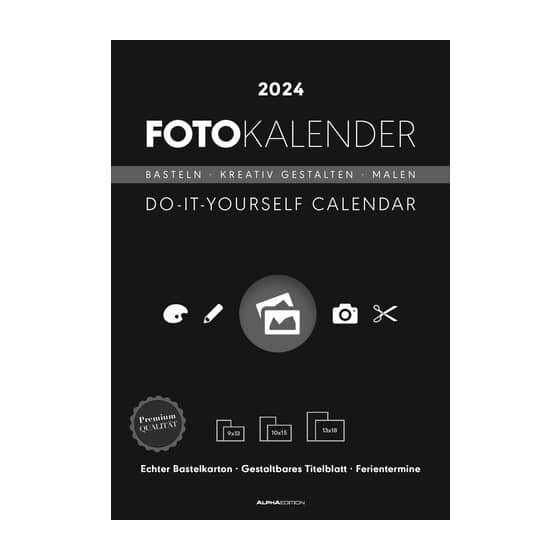 AlphaEdition Foto-Bastelkalender Do-it Yourself  - 21 x 29,7 cm, schwarz