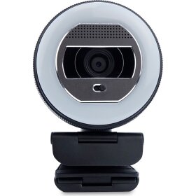 TERRA Webcam Halo mit LED-Lichtkranz (C1868pro) und Privatschieber Full-HD, Auto Focus, Stereo Mic, Privacy Slider