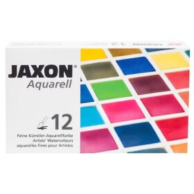 JAXON Aquarellfarbkasten - 12 Stück, 1/2 Näpfe...