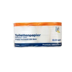 BRILLIANT Toilettenpapier Premium - 3-lagig, 8 Rollen...