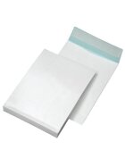 elepa Faltentaschen - B4, ohne Fenster, 40 mm-Falte, Klotzboden, haftklebend, 140 g/qm, weiß, 250 Stück