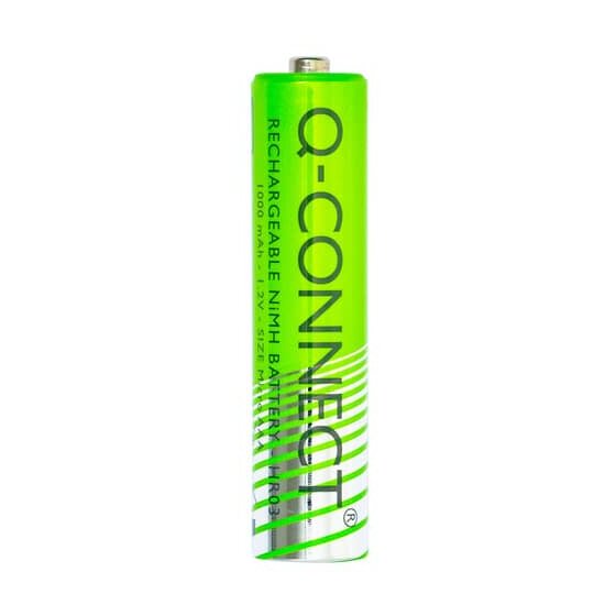 Q-Connect® Akku-Batterien Rechargeable - Micro/AAA/HR03, 1,2 V, 2 Stück