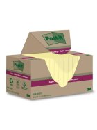 Post-it® SuperSticky Haftnotiz Super Sticky 100% Recycling Notes - 47,6 x 47,6 mm, gelb, 12x 70 Blatt
