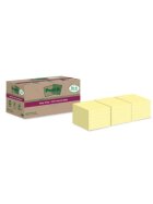 Post-it® SuperSticky Haftnotiz Super Sticky 100% Recycling Notes - 76 x 76 mm, gelb, 14+4x 70 Blatt