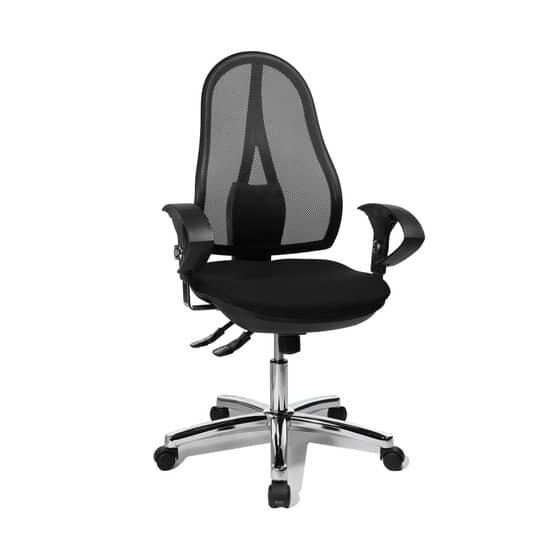 Topstar® Bürodrehstuhl Open Point SY Deluxe - schwarz, mit Armlehnen, Rollen für Teppichböden