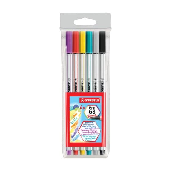 STABILO® Premium-Filzstift mit Pinselspitze Pen 68 brush - 6er Etui