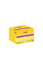 Post-it® SuperSticky Haftnotizblock Super Sticky - 48 x 73 mm, gelb, 12x 90 Blatt Karton