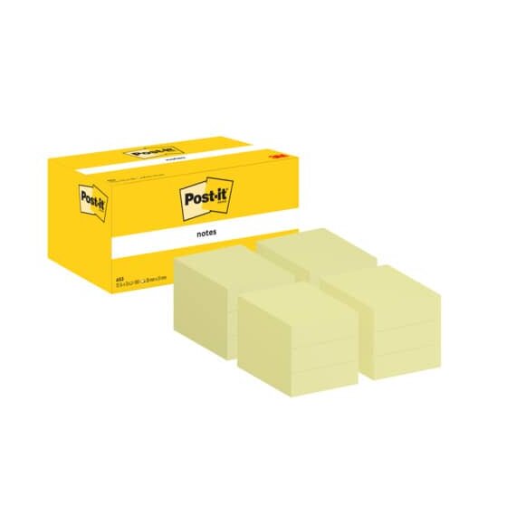Post-it® Haftnotizblock - 38 x 51 mm, gelb, 12x 100 Blatt Karton