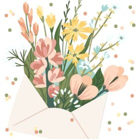 Paper+Design Lunchservietten Blumen/Brief - 33 x 33 cm,...