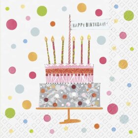 Stewo Lunchservietten Happy Birthday - 33 x 33 cm, 20...