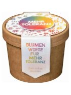 Blumenwiese zum Aussäen "Toleranz" - Saatgut bunt, Becher Ø 9,8 x 7 cm