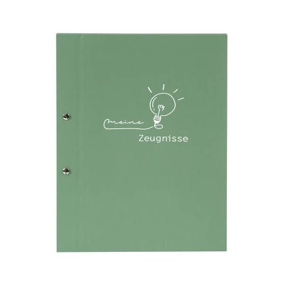 Goldbuch Zeugnismappe frech & frei - A4, 12 Hüllen, moosgrün