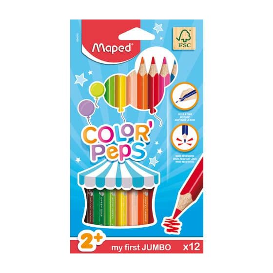 Maped® Farbstiftetui ColorPeps Jumbo - 12er Kartonetui